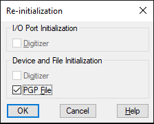 Re-initialization dialog box