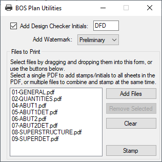 Stamp options