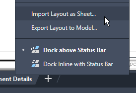Import Layout as Sheet