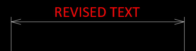 Dimension with red text