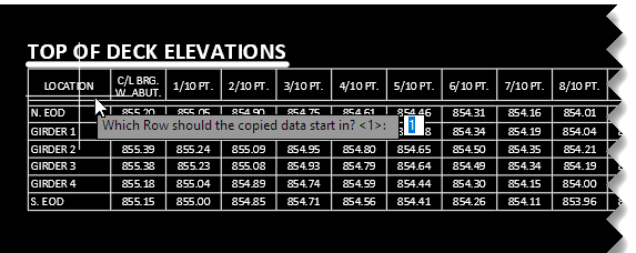 Select row to paste to