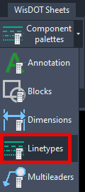 Linetypes Component Palette