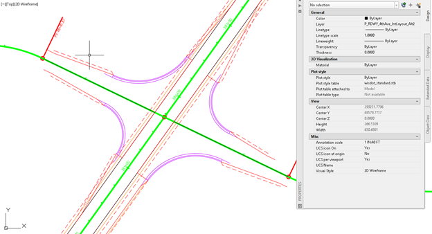 Rural intersection: alternative layouts